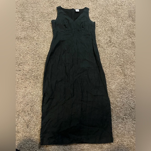 Old Navy Dresses & Skirts - Vintage Old Navy Outlet 100% Linen Black Maxi Chic Minimalist Dress